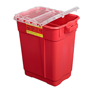 BD Recykleen Sharps Container Basic Trolley – 9 Gal Capacity, Granite Plastic, 24 × 15.5 × 22 in
