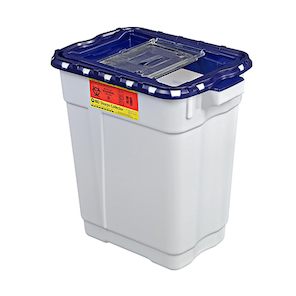 BD Recykleen Sharps Container Basic Trolley – 9 Gal Capacity, Granite Plastic, 24 × 15.5 × 22 in