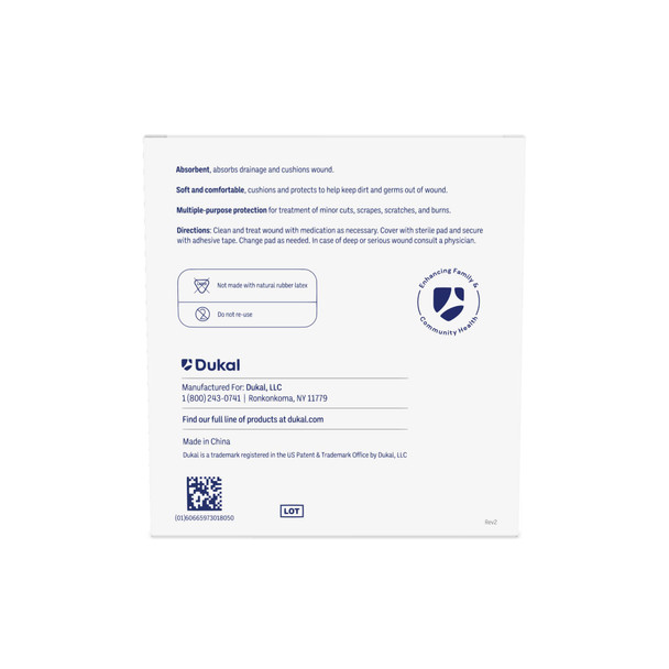 Dukal Sterile Non-Woven Gauze Pads – 4-Ply, 4 x 4 in, Highly Absorbent, 1/PK, 10/BX, 24 BX/CS