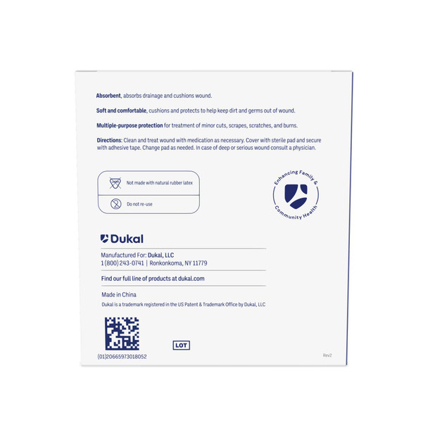 Dukal Sterile Non-Woven Gauze Pads – 4-Ply, 4 x 4 in, Highly Absorbent, 25/BX, 24 BX/CS, 6.2 lb Case
