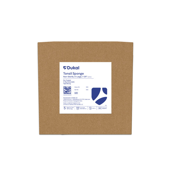 Dukal American X-Ray Detectable Tonsil Sponges – 1-1/4 in XL Size, 100/BG Packaging, 4.55 lb Case
