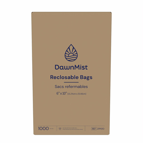 Dukal DawnMist Reclosable Bags – 6 x 10 in Clear, 3 MIL Thickness, Non-Sterile, 1000/BX Packaging, 8.675 lb
