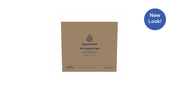 Dukal DawnMist Reclosable Bags – 3 x 5 in, Clear, 3 MIL Thickness, 1000/BX Packaging, 2.52 lb Weight