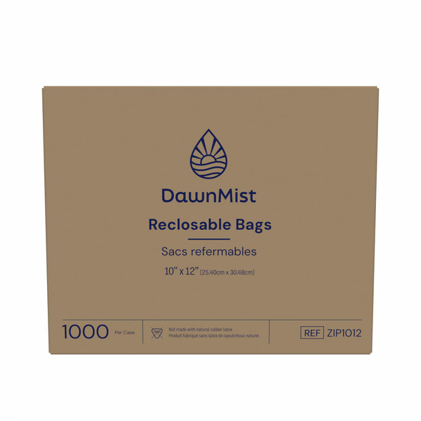 Dukal DawnMist Reclosable Bags – 10 x 12 in Clear, 3 MIL Thickness, Non-Sterile, 1000/Case, 20.95 lb