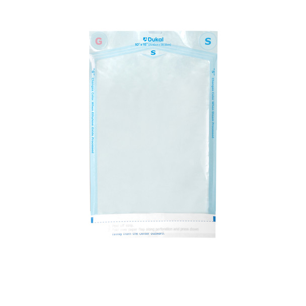 Dukal Sterilization Pouches – 10 x 15 in, Color Changing Indicators, 200/BX, 8 Boxes/Case, 45 lb Weight
