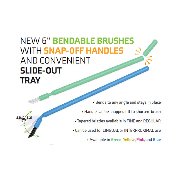 Dukal Unipack Bendable Dental Brushes – 6 in Length, 100/BX Packaging, Non-Sterile, 5.95 lb Case