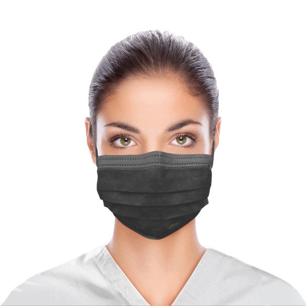 Dukal Unipack ASTM Level 1 Face Mask – 4-Layer Protection, Black, 50/BX, Non-Sterile, 12.55 lb Case