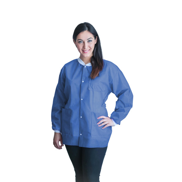 Dukal FitMe Lab Jacket – Large Size, Medical Blue, 10/BG Packaging, 5 BG/CS Case, 11 lb Weight