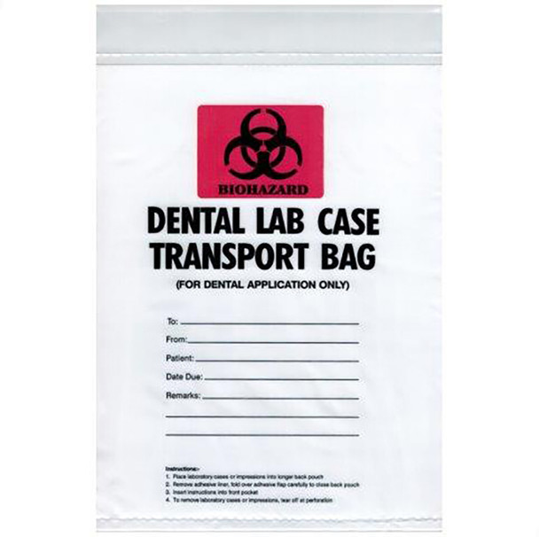 Dukal Unipack Lab Transport Bags – Dual Compartment, 6-3/4 x 10 in, Permanent Adhesive Closure