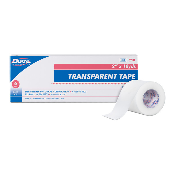 Dukal Transparent Tape – 2 in X 10 Yd, Porous, Bi – Directional Tear, 6/bx, 12 Bx/cs – brand_name Dukal