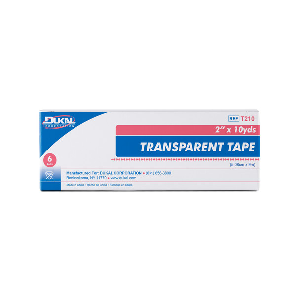 Dukal Transparent Tape – 2 in X 10 Yd, Porous, Bi – Directional Tear, 6/bx, 12 Bx/cs – brand_name Dukal
