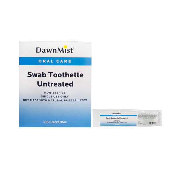 Dukal Oral Swab Toothette – Untreated Soft Foam Head, 6.8 lb Case Weight, 1/PK, 250 PK/BX, 4 BX/CS