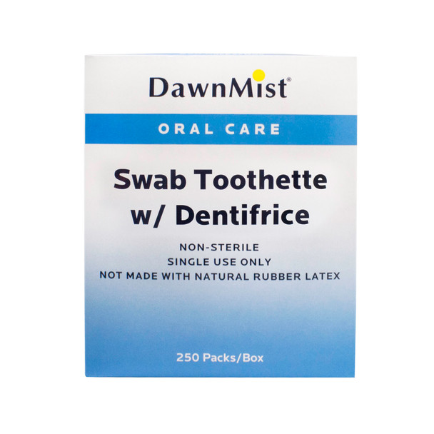 Dukal Oral Swab Toothette with Dentifrice – Soft Foam Head, 1/pk, 250 Pk/bx, 4 Bx/cs – brand_name DawnMist