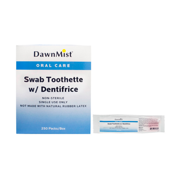 Dukal Oral Swab Toothette with Dentifrice – Soft Foam Head, 1/pk, 250 Pk/bx, 4 Bx/cs – brand_name DawnMist