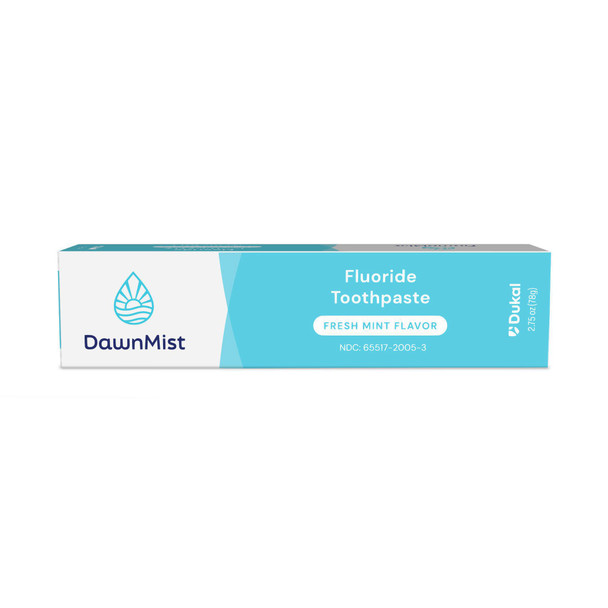Dukal DawnMist Fluoride Toothpaste – 2.75 oz Tube, Pleasant Mint Taste, Gentle for Sensitive Users