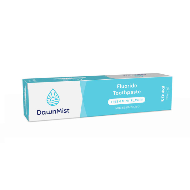 Dukal DawnMist Fluoride Toothpaste – 2.75 oz Tube, Pleasant Mint Taste, Gentle for Sensitive Users