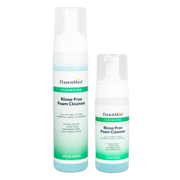 Dukal Rinse Free Foam Cleanser – 4 oz Size, No – Rinse Formula, CHG Compatible, Aloe Enriched