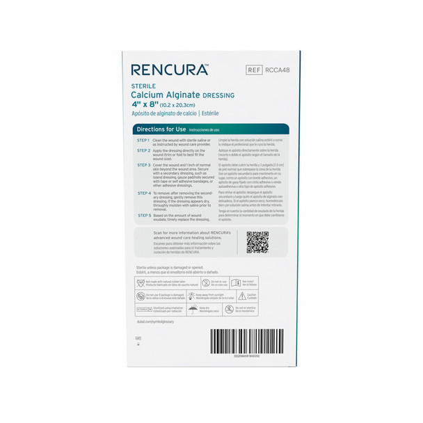 Dukal Rencura Calcium Alginate Dressing – Sterile 4x8 in, 1/pk, 5pk/bx, 40bx/cs Packaging – brand_name RENCURA
