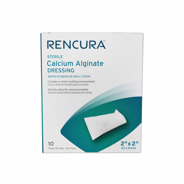 Dukal Rencura Calcium Alginate Dressing – Sterile 2x2 in, 1/pk, 10pk/bx, 40bx/cs – brand_name RENCURA