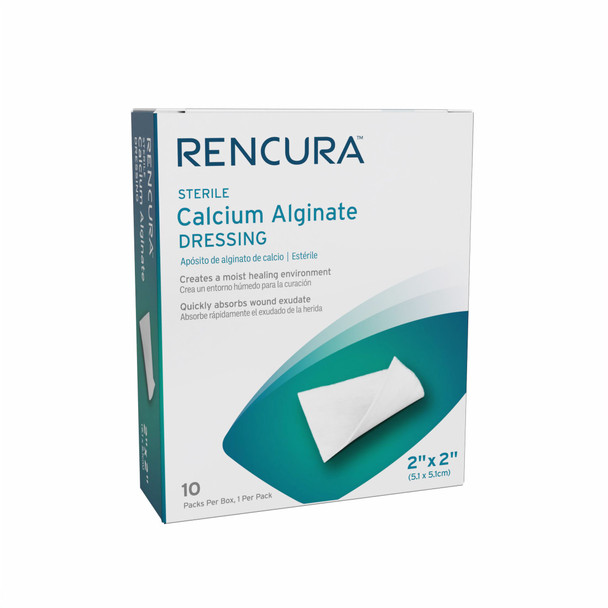 Dukal Rencura Calcium Alginate Dressing – Sterile 2x2 in, 1/pk, 10pk/bx, 40bx/cs – brand_name RENCURA
