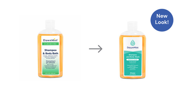 Dukal DawnMist Shampoo and Body Wash – 8 oz Bottle, Gentle pH Balanced Formula, Fresh Apricot Scent