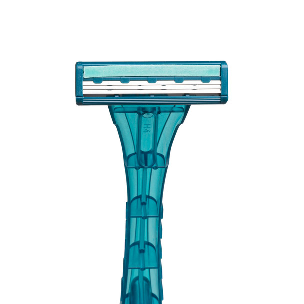 Dukal Triple Play Razor – Microedge Blades, Lubricated Strip, Pivot Head, Teak Color, 10/BX, 50 BX/CS