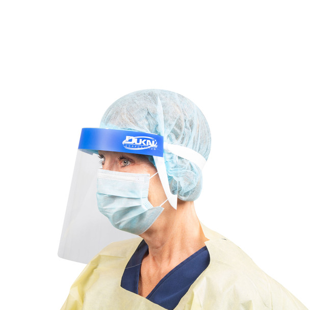 Dukal Face Shield – Double-Sided Anti-Fog, Clear Polyethylene, Foam Headband, 5/BG, 40 BG/CS
