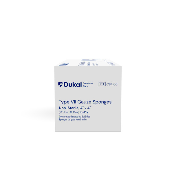 Dukal Premium Care Type VII Gauze Sponges – 16-Ply, 4 x 4 in, Non-Sterile, 200/BG, 10 BG/CS