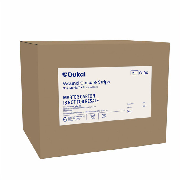 Dukal Wound Closure Strips – 1 in x 4 in, White, Non-Sterile, 500 per Box, 1.28 lb, Durable Construction