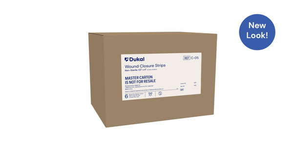 Dukal Wound Closure Strips – 1/2 in x 4 in, Reinforced Fibers, 500/Case, Non-Sterile, 1.13 lb