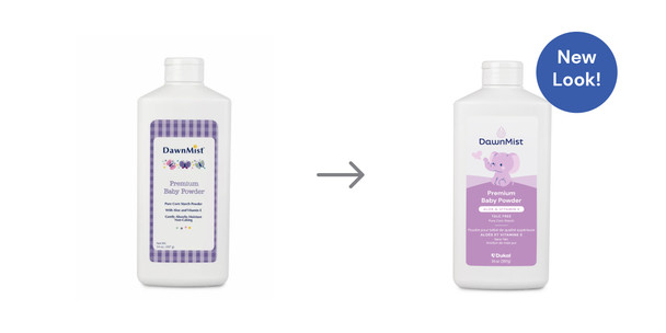 Dukal Premium Baby Powder – Talc-Free Cornstarch Formula, 14 oz Bottle, Soothing Aloe and Vitamin E