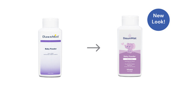 Dukal Baby Powder – Talc – Free, 4 oz Bottle, Absorbs Wetness for Comfort – brand_name DawnMist