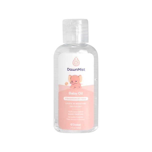 Dukal Baby Oil Fragrance Free – Pure Mineral Oil, 2 oz Bottle, 144/cs Packaging – brand_name DawnMist