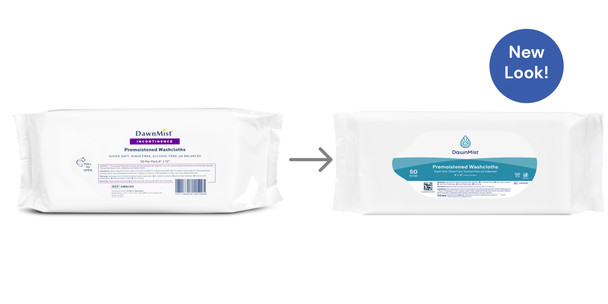 Dukal DawnMist Pre-Moistened Washcloths – Soft Pack with Peelable Lid, Scented, 8 x 12 in, Alcohol Free