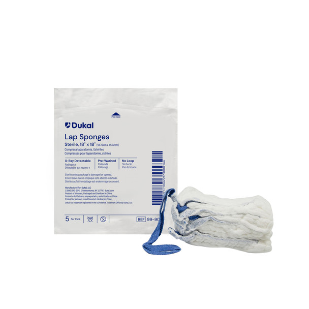 Dukal Laparotomy Sponges – Sterile, X – Ray Detectable, 18 X 18 in, 5/pk, 40 Pk/cs – brand_name Dukal