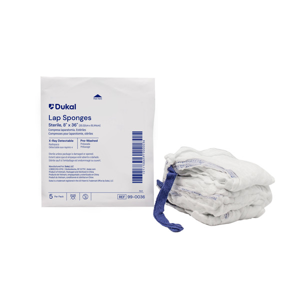 Dukal Laparotomy Sponges – Sterile, X – Ray Detectable, 8 X 36 in, 5/pk, 40 Pk/cs – brand_name Dukal