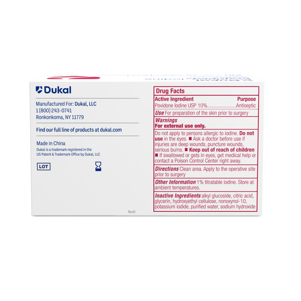 Dukal Povidone-Iodine Prep Pads – Medium Size, 1.34 x 2.36 in, 100/BX, 10BX/CS, Non-Sterile, 3.8 lb