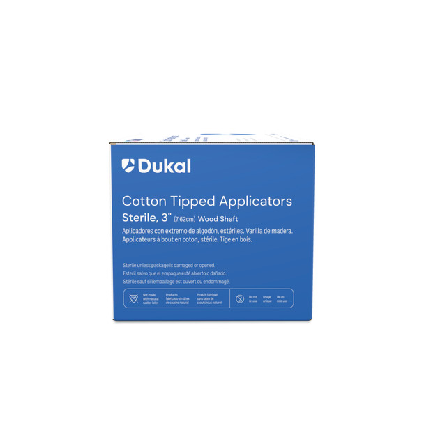 Dukal Sterile Cotton – Tipped Wood Applicators – 3 in Length, 2/pk, 100 Pk/bx, 10 Bx/cs – brand_name Dukal