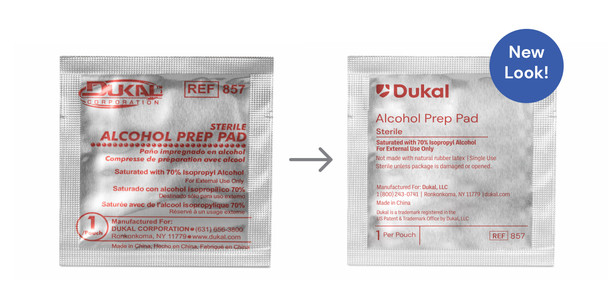 Dukal Alcohol Prep Pads – 2-Ply Non-Woven, Sterile, Medium, 1.18 x 2.36 in, White, 4000 per Case, 10.9 lb