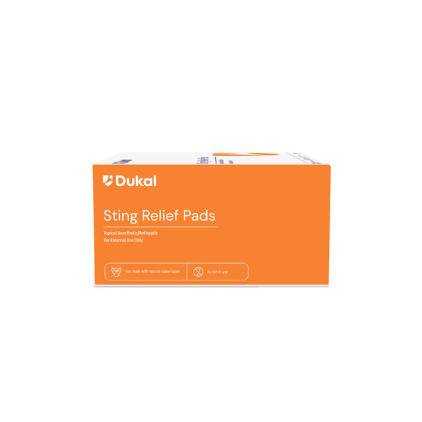 Dukal Sting Relief Pads – 2-Ply Medium, Temporary Pain and Itch Relief, 1/PK, 200 PK/BX, 20 BX/CS