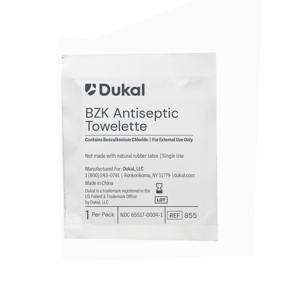 Dukal BZK Antiseptic Towelettes – 5 X 8 in, Non – Sterile, , 8.3 lb Weight – 1000/case – brand_name Dukal