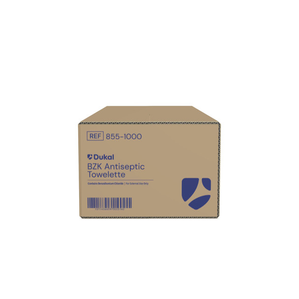 Dukal BZK Antiseptic Towelettes – 5 X 8 in, Non – Sterile, , 8.3 lb Weight – 1000/case – brand_name Dukal