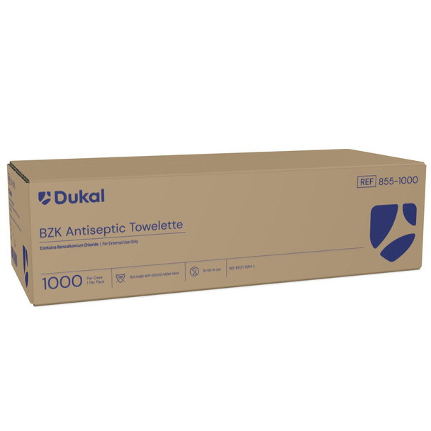 Dukal BZK Antiseptic Towelettes – 5 X 8 in, Non – Sterile, , 8.3 lb Weight – 1000/case – brand_name Dukal