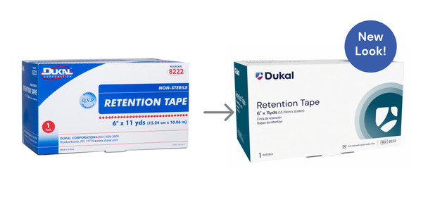 Dukal Retention Tape – Soft & Flexible, 6 in x 11 yd, Pre-Cut, Light Compression, 1/BX, 4 BX/CS