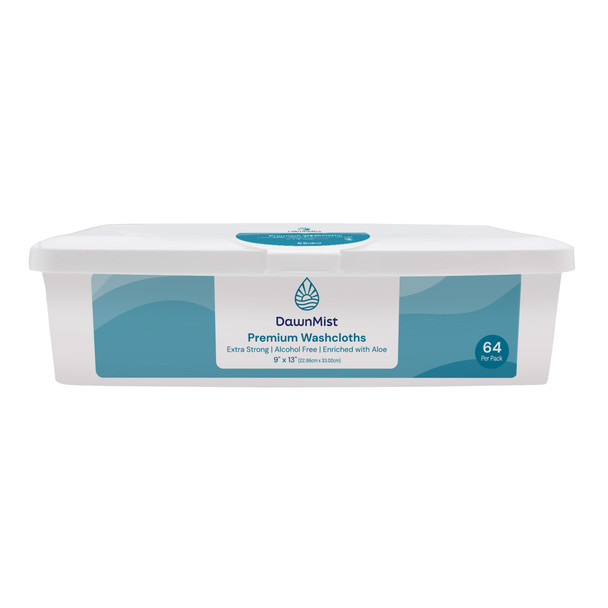 Dukal Premium Adult Wet Wipes – 9 x 13 in, Alcohol-Free, Aloe and Lanolin, 64/Tub, 8 Tubs/Case