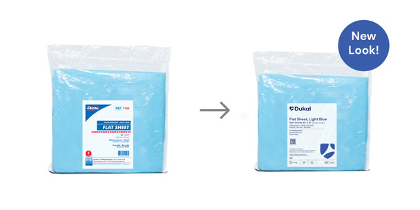 Dukal Disposable Flat Sheet – 85 x 41 in, Light Blue, Durable Spunbonded Material, 5/BG, 20 BG/CS