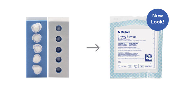 Dukal Sterile X-Ray Detectable Cherry Sponges in C-5 Holder – 100% Cotton Gauze, 1/2 in Size, 5/PK, 40 PK/CS