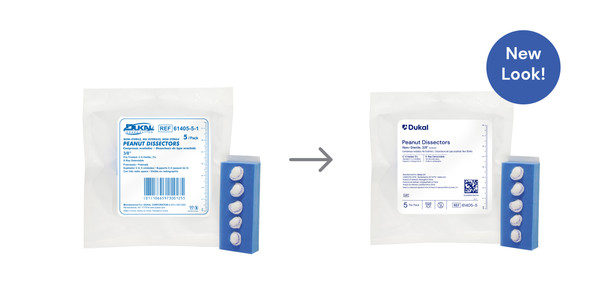 Dukal Peanut Dissectors with Foam C-5 Holder – 3/8 in, 100% Cotton Gauze, X-Ray Detectable, 5/PK, 50 PK/CS