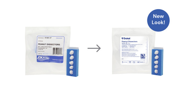 Dukal Peanut Dissector Sponges with C-5 Holder – 3/8 in Size, Sterile, 100% Cotton Gauze, 0.9 lb Case