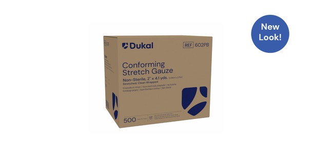 Dukal Conforming Stretch Gauze Bandage – 2 in x 4 yd, Non-Sterile, Rayon/Poly Blend, 500/Case, 7.25 lb